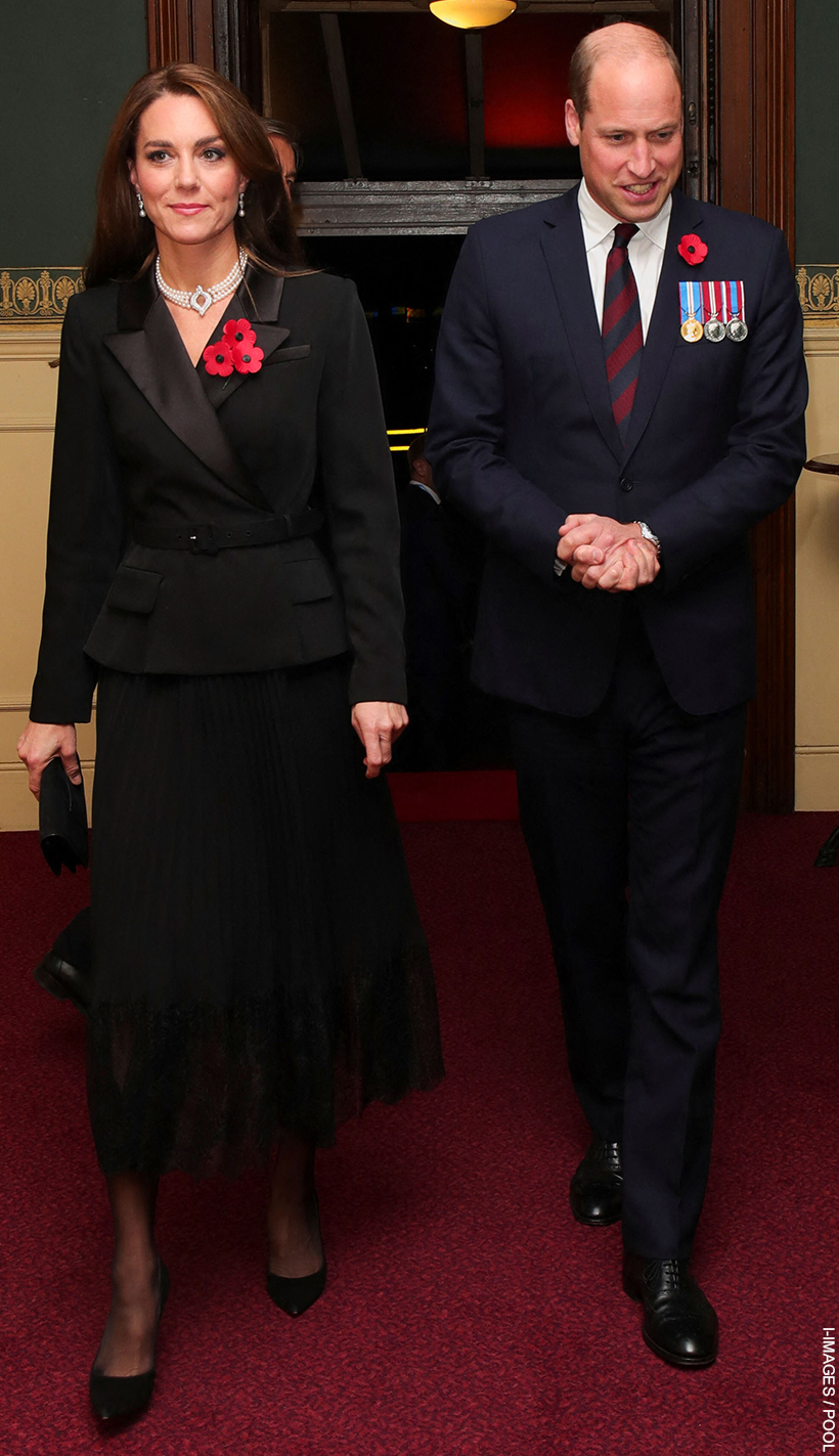 Kate Middleton in familiar Self Portrait dress for the 2022 Festival of Remembrance