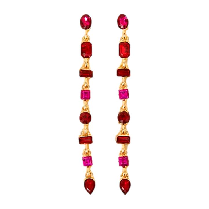 Accessorize Eclectic Gem Statement Long Drop Earrings
