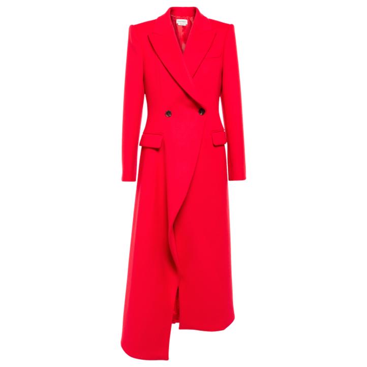 Alexander McQueen Wool Coat in Red