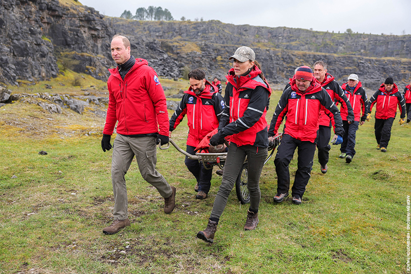 William and Kate taking part in a medical training exercise