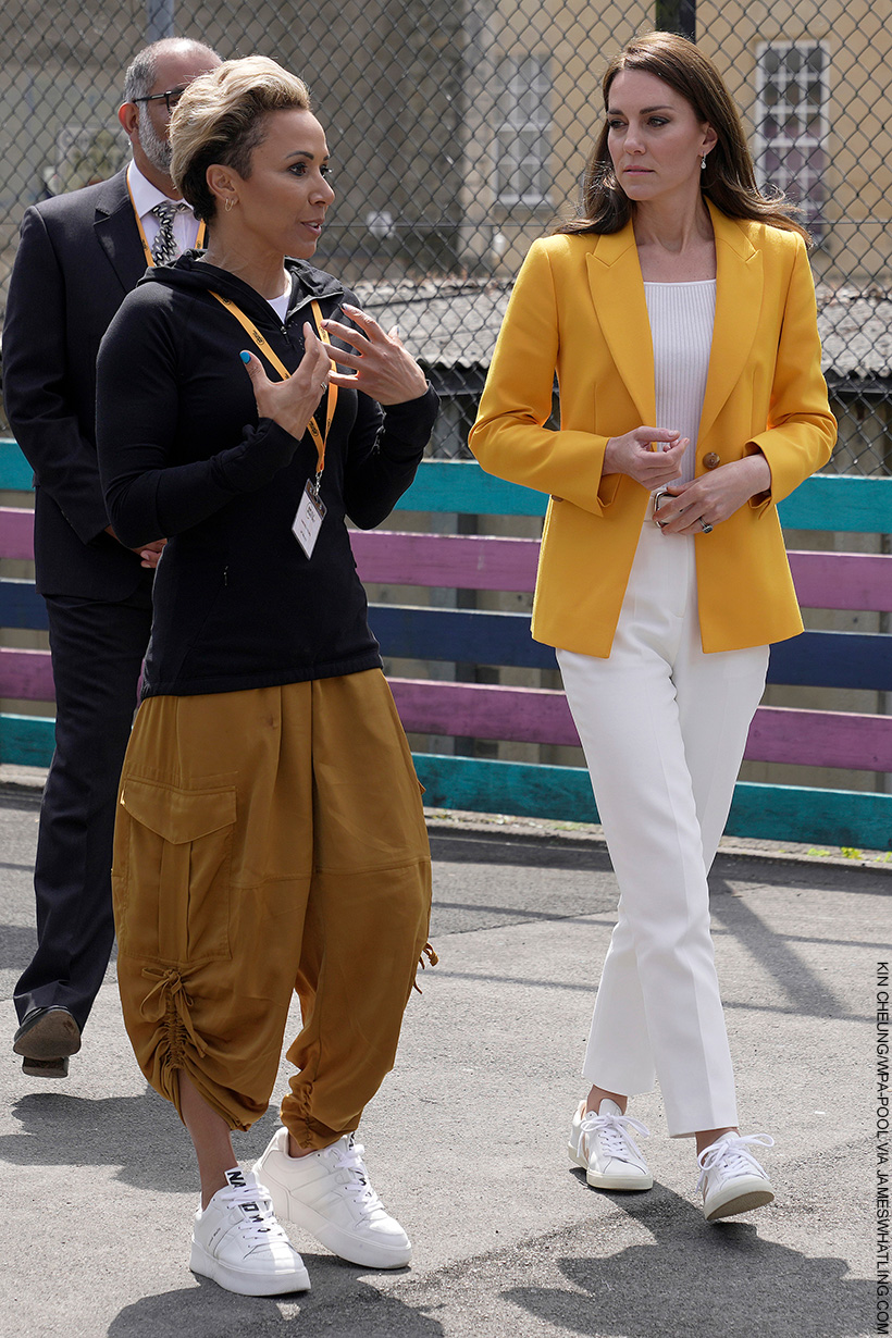 Kate Middleton in sunshine yellow for Dame Kelly Holmes Trust visit