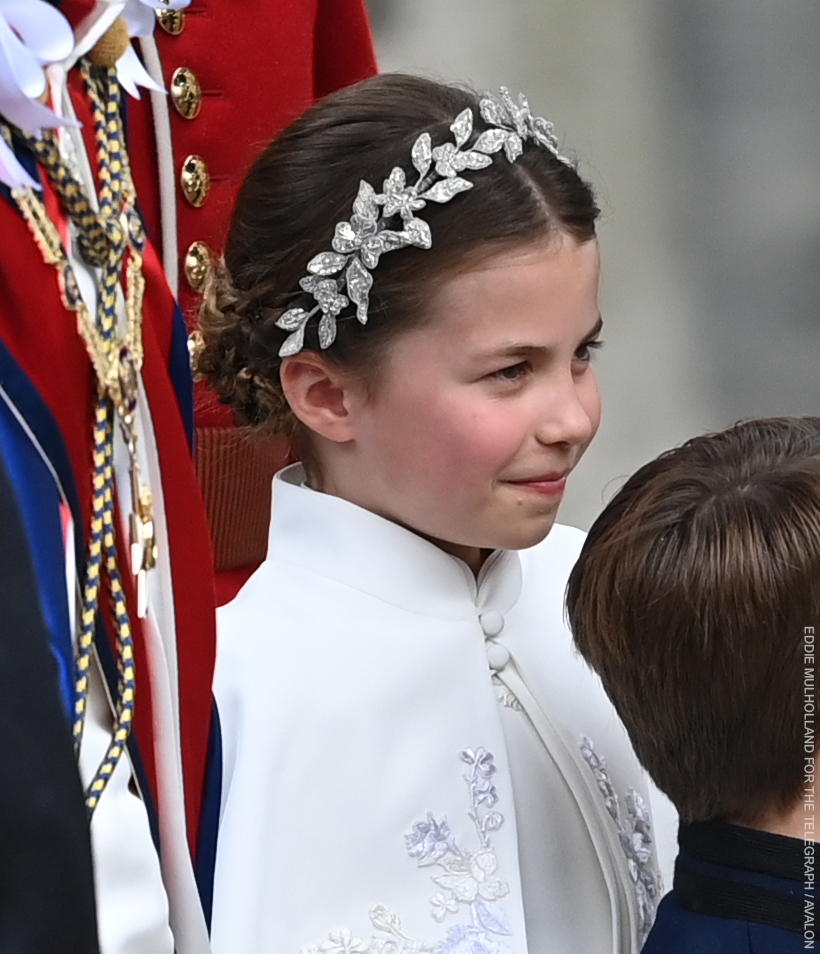 Princess Charlotte's Silver Flower and Leaf Headband at the Coronation