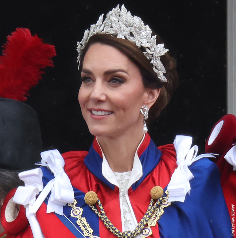 Princess of Wales wearing a silver headpiece to the Coronation