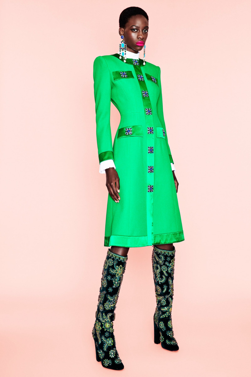Gold green Andrew Gn coat dress