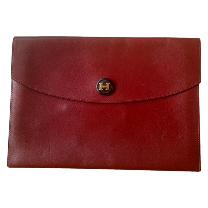 Hermès Rio Clutch Bag in Ashen Red/Bordeaux