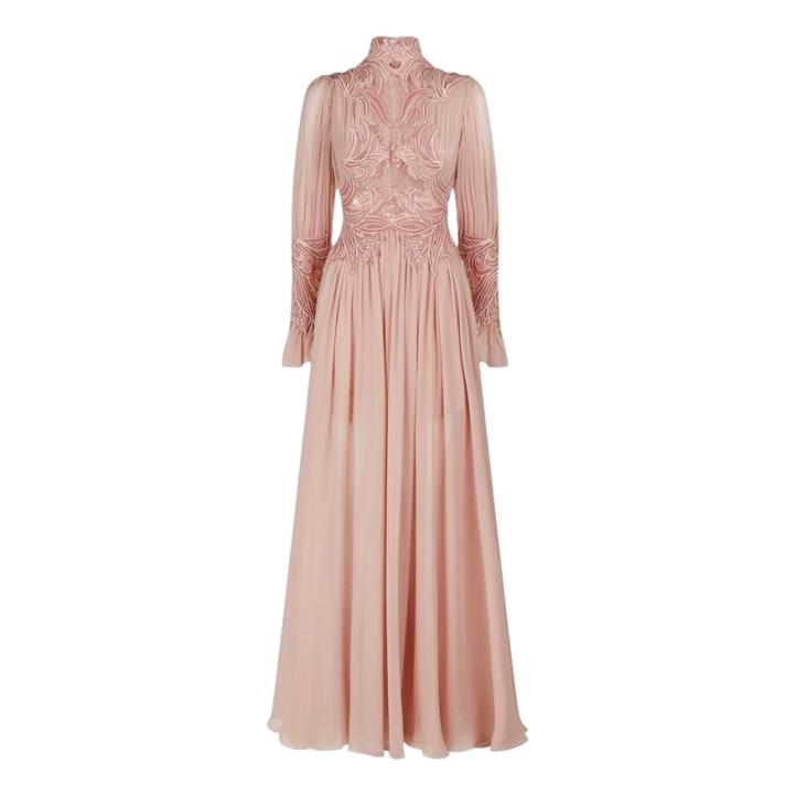 Elie Saab Embroidered Gown in Pink