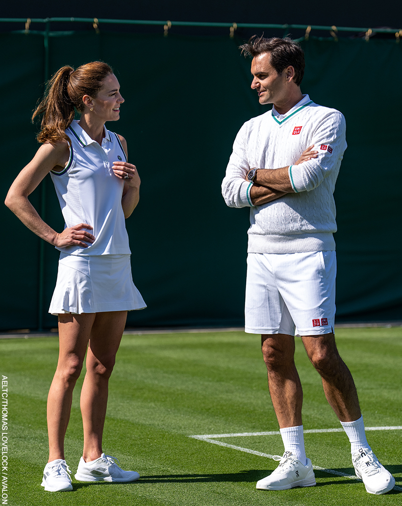 Kate Middleton Serves Up Sporty Style At Wimbledon As She Plays Tennis With Roger Federer & Meets “Unsung Heroes”