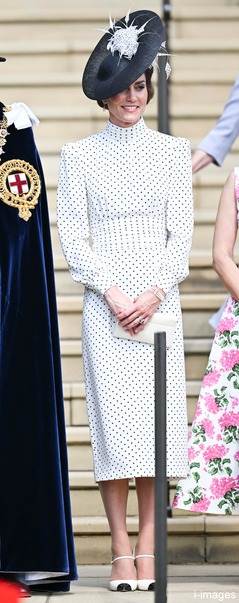Kate Middleton Channels “My Fair Lady” in White Polka Dot Dress at Order of the Garter 2023