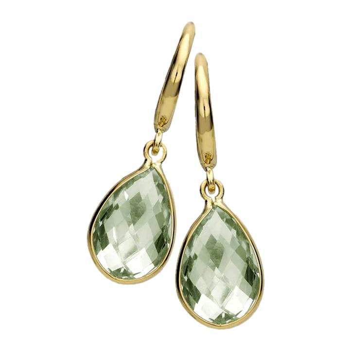 Kiki McDonough Green Amethyst and Gold ‘Classic’ Pear Drop Earrings