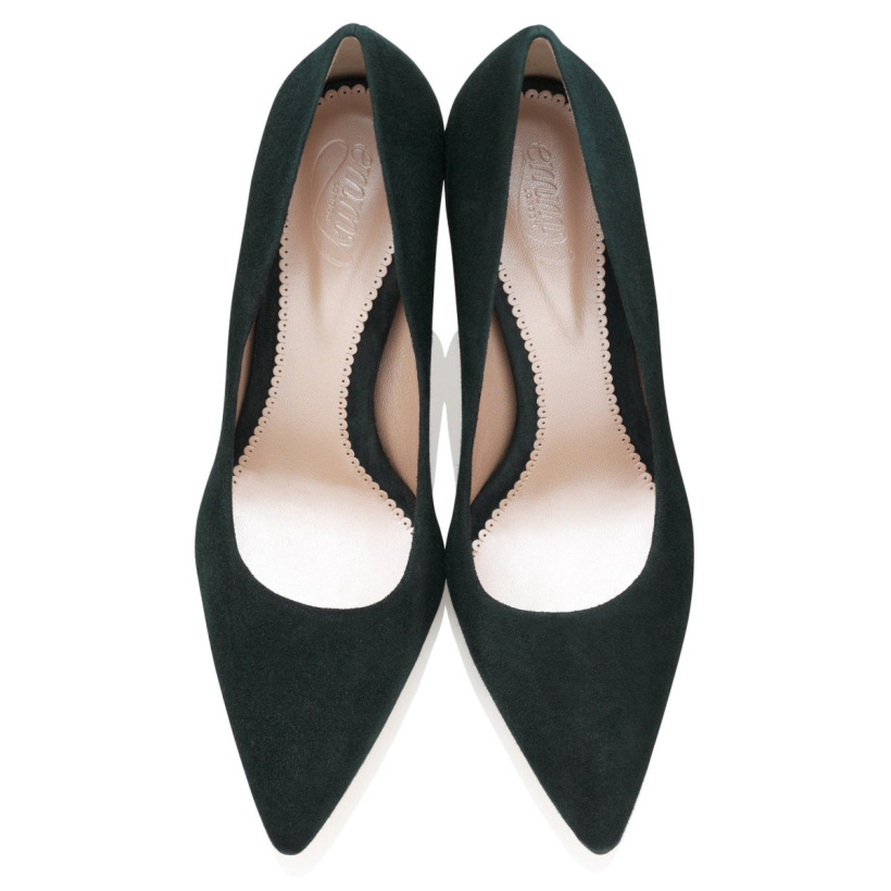 Stock image of the Emmy London Joie pumps. A top angle that shows the pointed toe.
