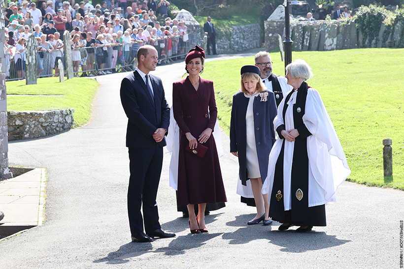 William and Kate stood outside St David's Cathedral