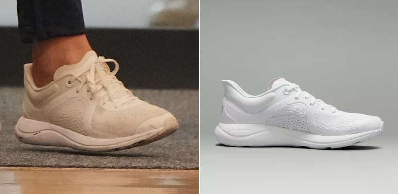 Kate Middleton wearing the Lululemon Chargefeel workout shoe in white