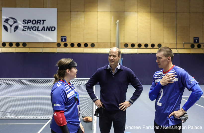 12/10/2023. Marlow, UK. The Prince and Princess of Wales attend a mental fitness workshop run by SportsAid at Bisham Abbey National Sports Centre. The workshop, which is run in conjunction with SportsAid’s charity partner BelievePerform, aims to support young sports people and their families to manage their mental wellbeing and understand how they can help themselves and each other to build the skills for happy and healthy experiences in sport and life. Picture by Andrew Parsons / Kensington Palace