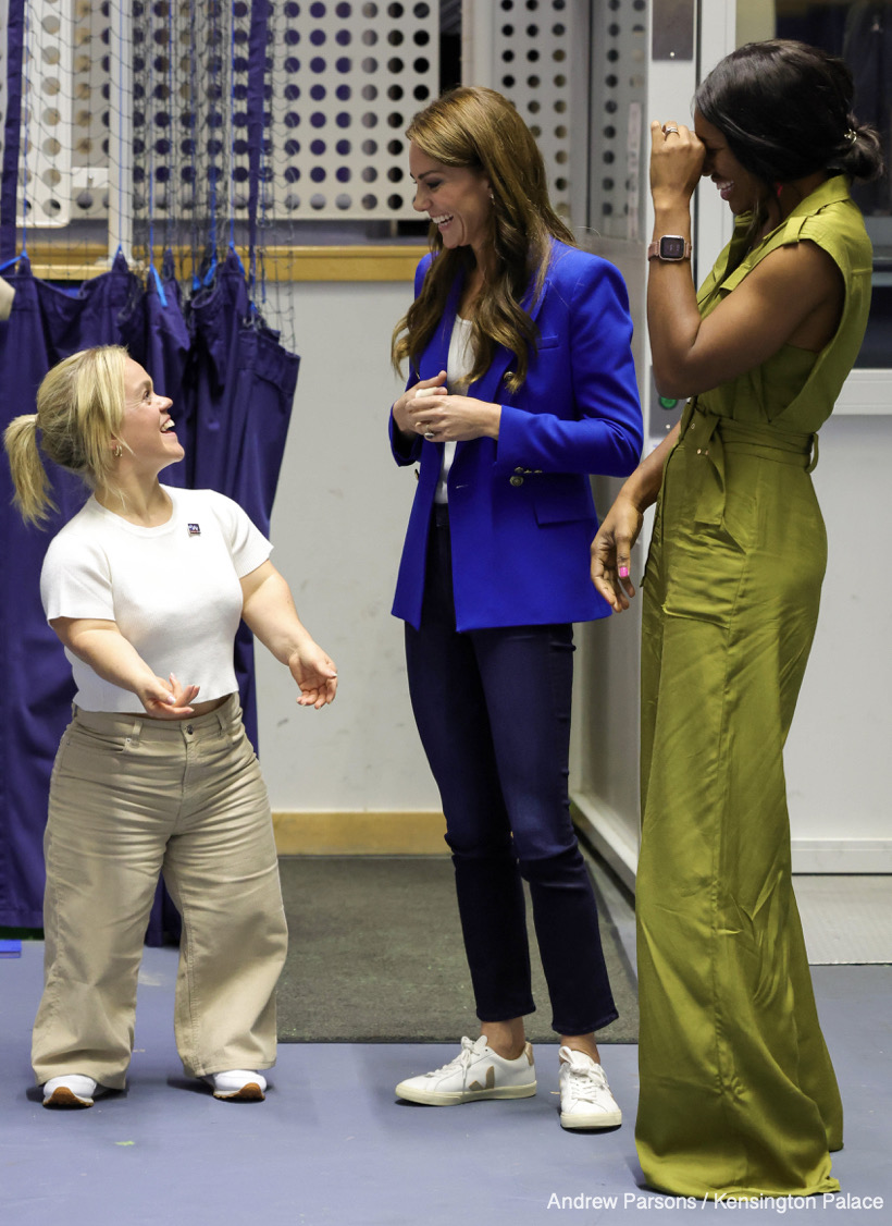 12/10/2023. Marlow, UK. The Prince and Princess of Wales attend a mental fitness workshop run by SportsAid at Bisham Abbey National Sports Centre. The workshop, which is run in conjunction with SportsAid’s charity partner BelievePerform, aims to support young sports people and their families to manage their mental wellbeing and understand how they can help themselves and each other to build the skills for happy and healthy experiences in sport and life. Picture by Andrew Parsons / Kensington Palace
