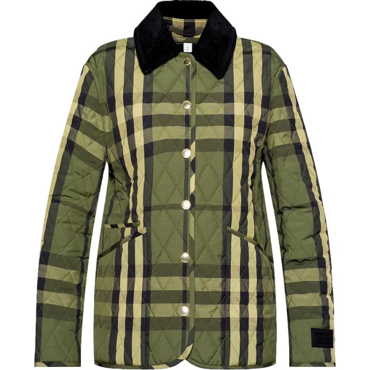 Burberry Quilted Jacket in Dark Green Check