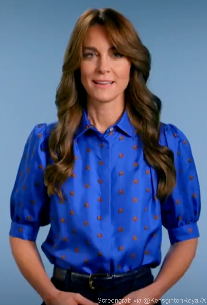 Kate Middleton Charms in Lisou’s Rainbow Silk Shirt for Children in Need Appearance