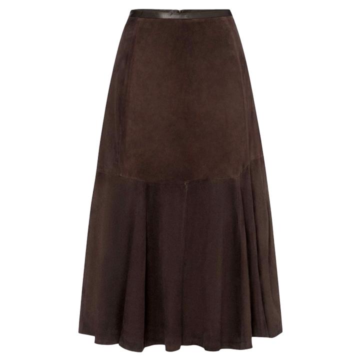 Really Wild ‘Flippy’ Skirt in Brown Suede