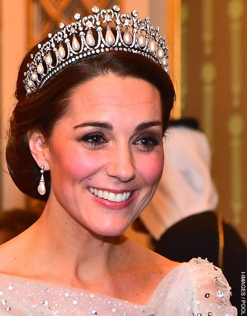 Princess Kate at the 2018 Diplomatic Reception, wearing the Lover's Knot Tiara