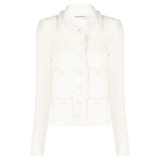 A white pearl and sequin jacket with buttons on the front, by Self-Portrait