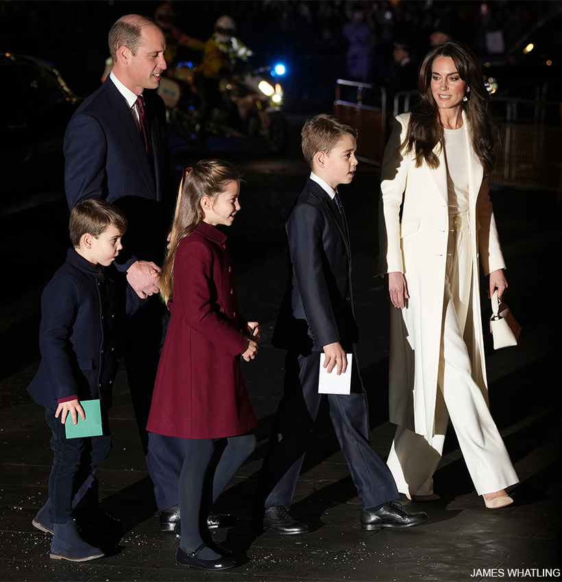 The Duke and Duchess of Cambridge, together with their children, celebrate Christmas.