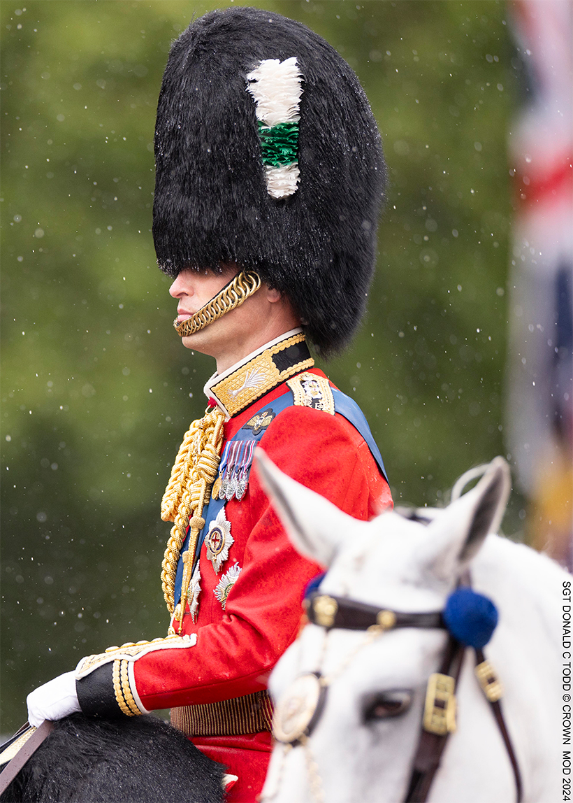 William in his bearskin cap