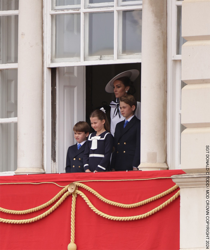 Kate, Louis, George and Charlotte watch on