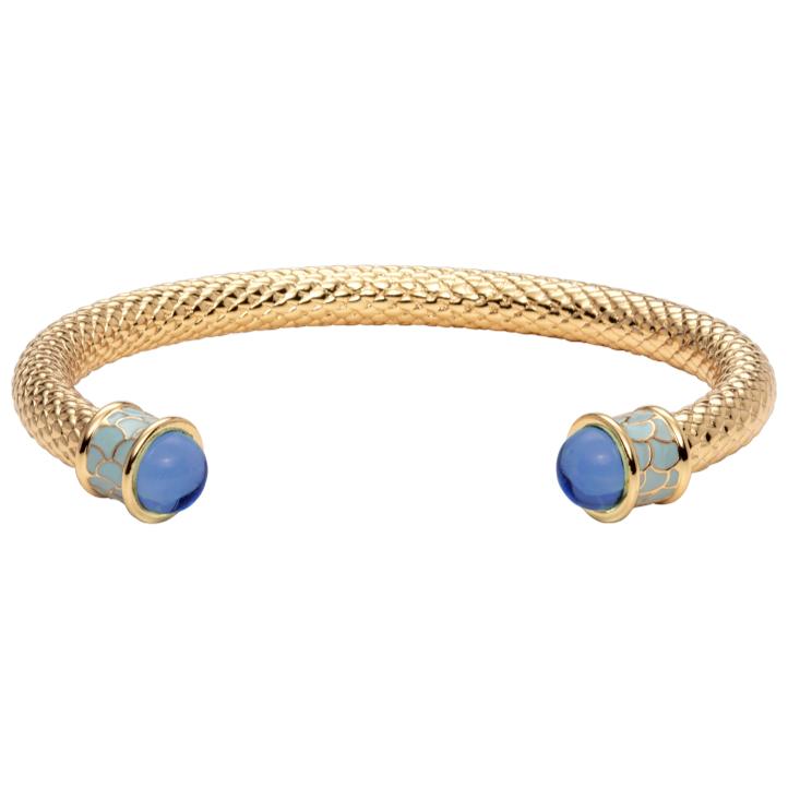Halcyon Days Salamander Torque Forget-Me-Not & Gold Bangle