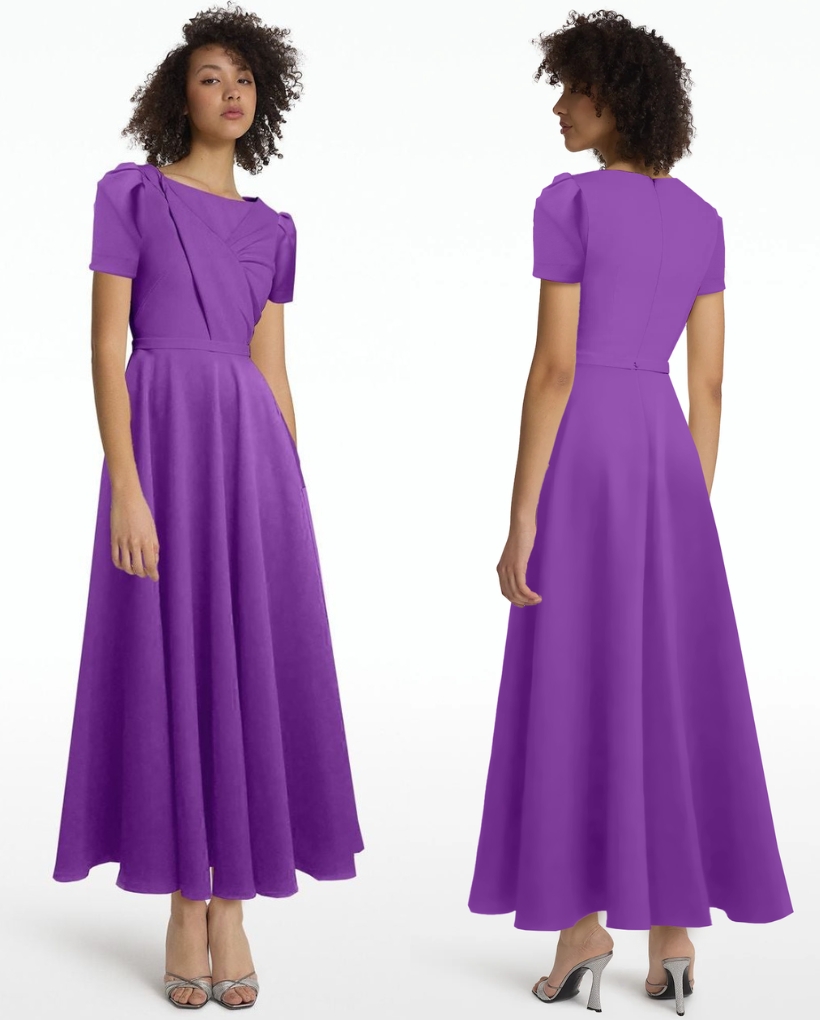 The Safiyaa London 'Cecilia' midi dress in purple
