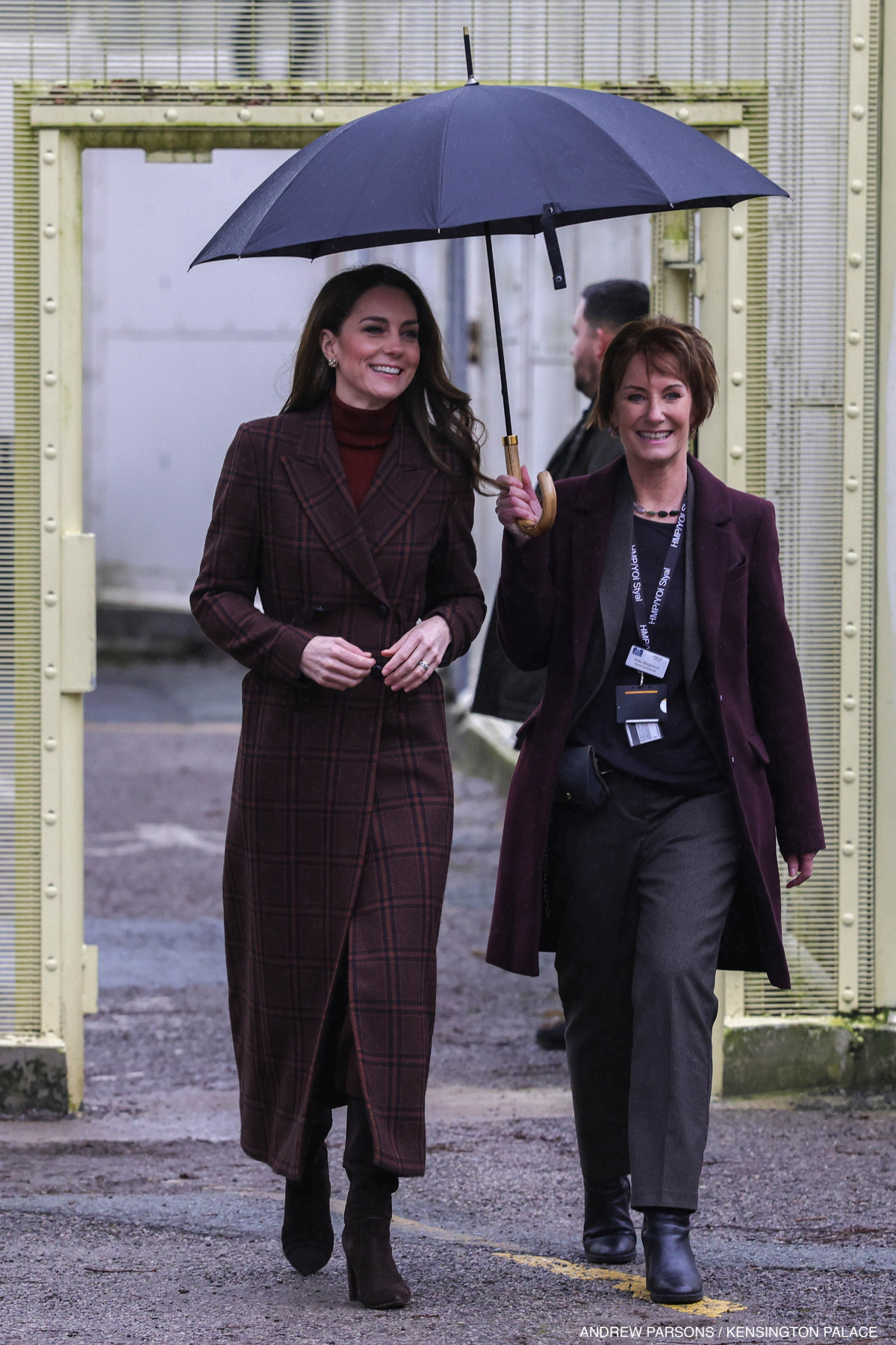 The Princess of Wales rewears chic checked coat to prison mother-and-baby unit