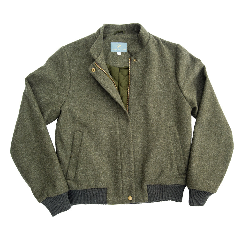 Bella Hoskyns Bomber Jacket in Olive Green