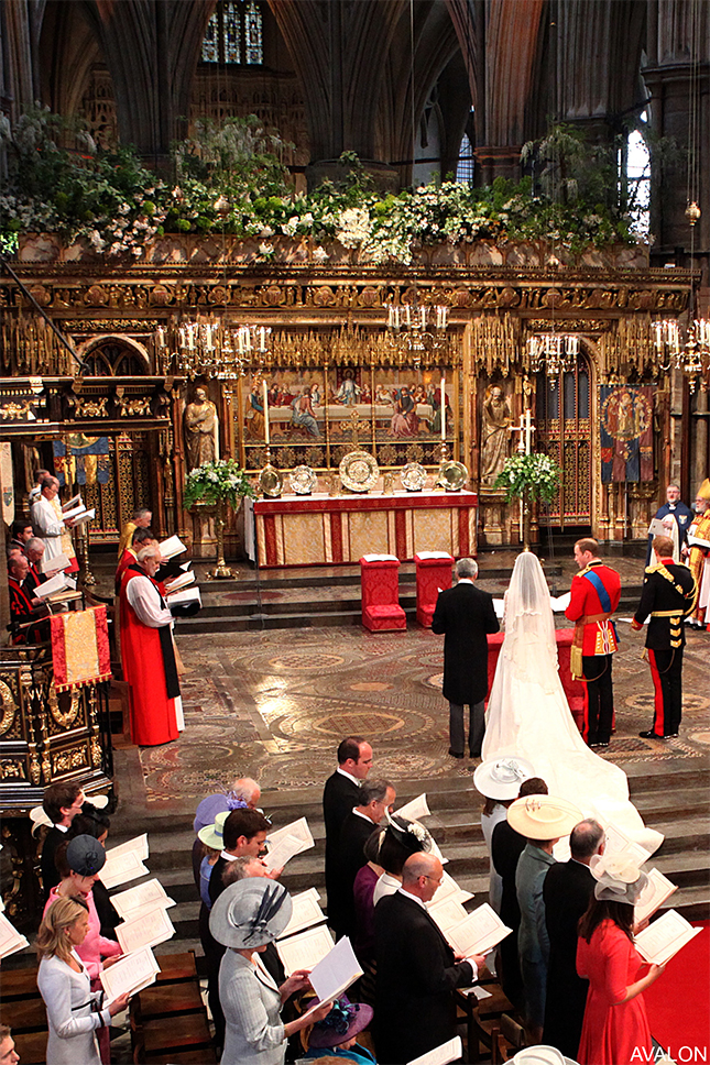 William and Kate's wedding in Westminster Abbey in 2011. The venue became home to over four tons of foliage.