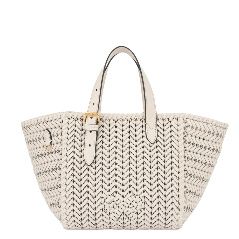 The Anya Hindmarch Neeson small square tote in chalk