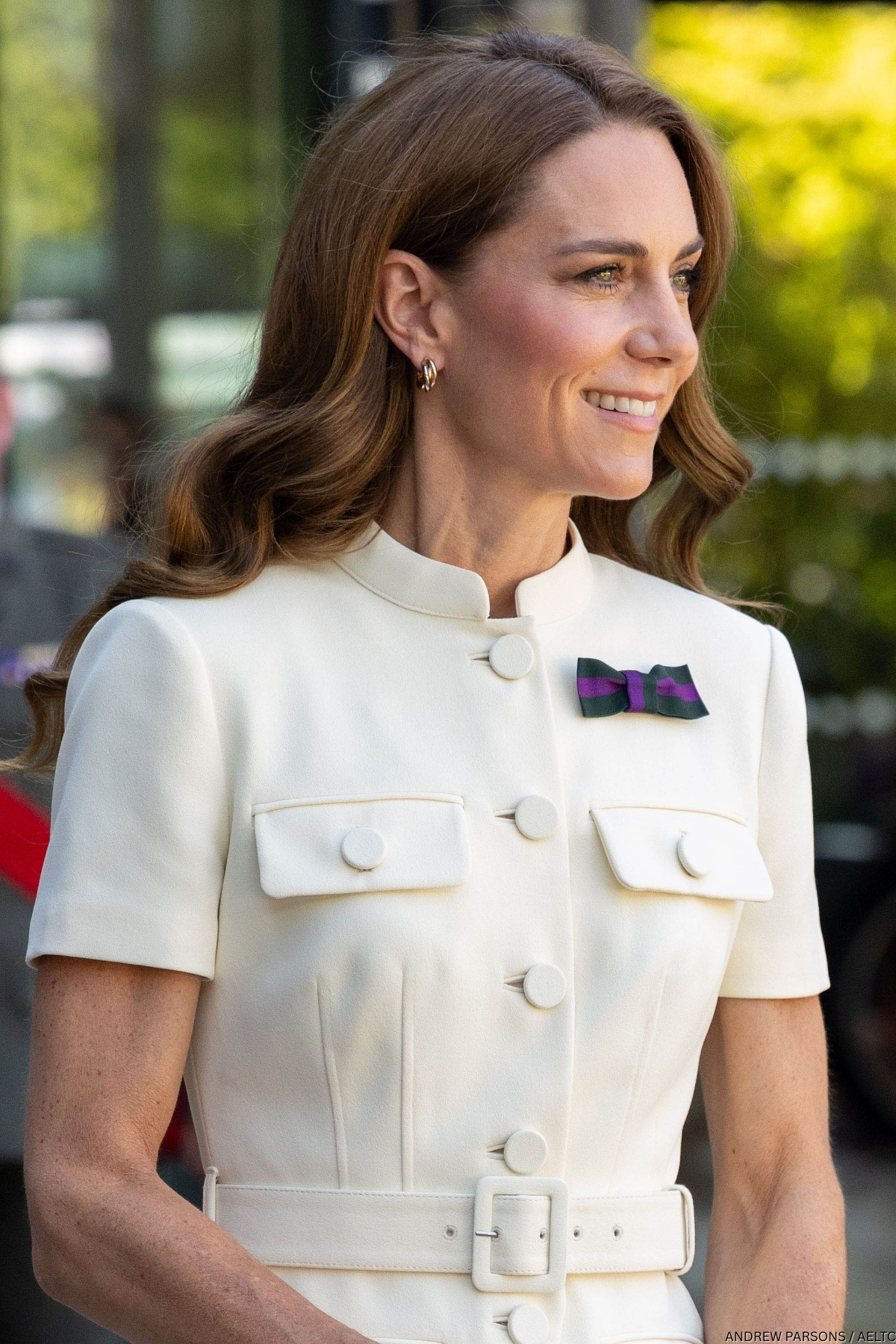 Kate Middleton in her white Self-Portrait dress at Wimbledon in 2025