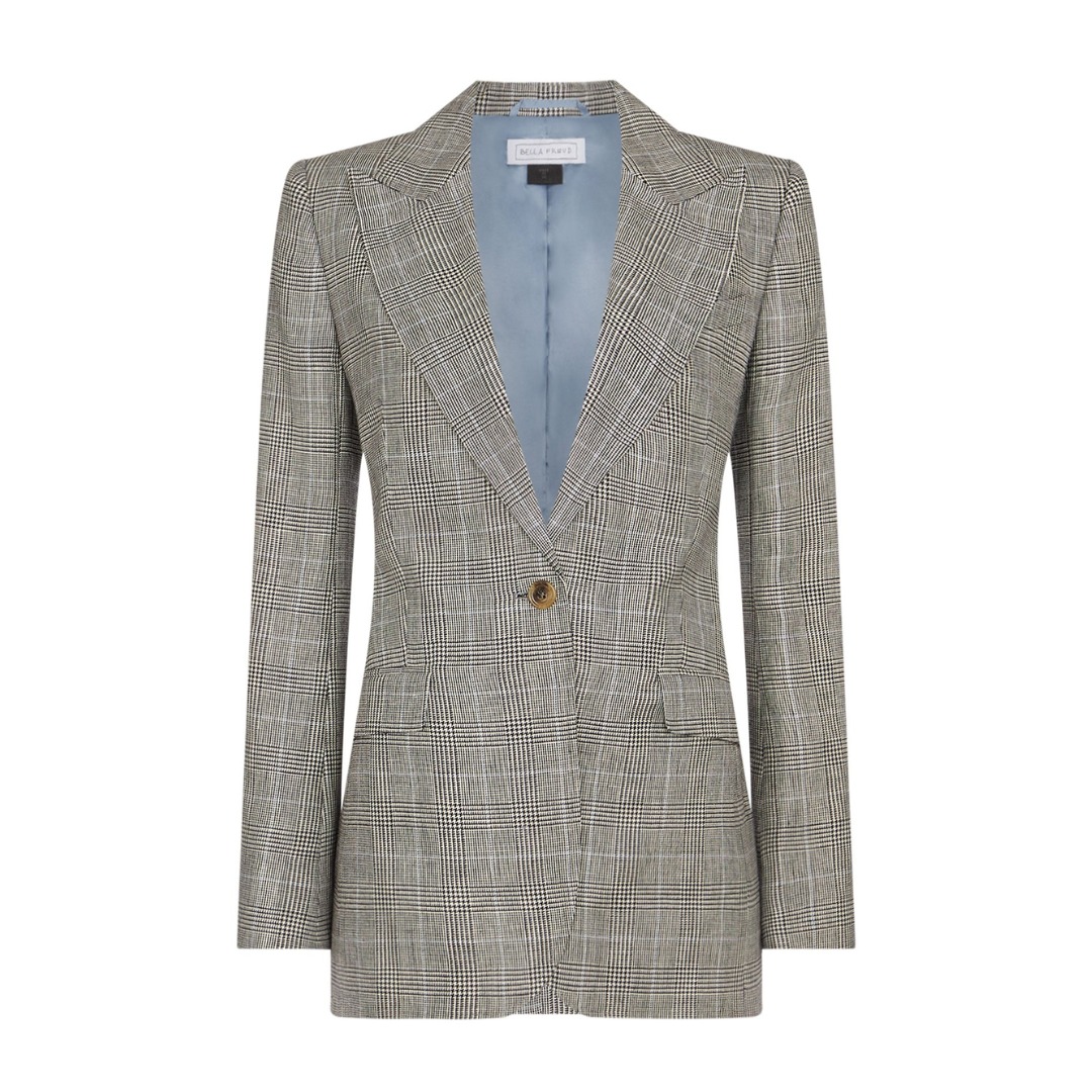 Bella Freud ‘Earl’ Suit Jacket in grey Prince of Wales check
