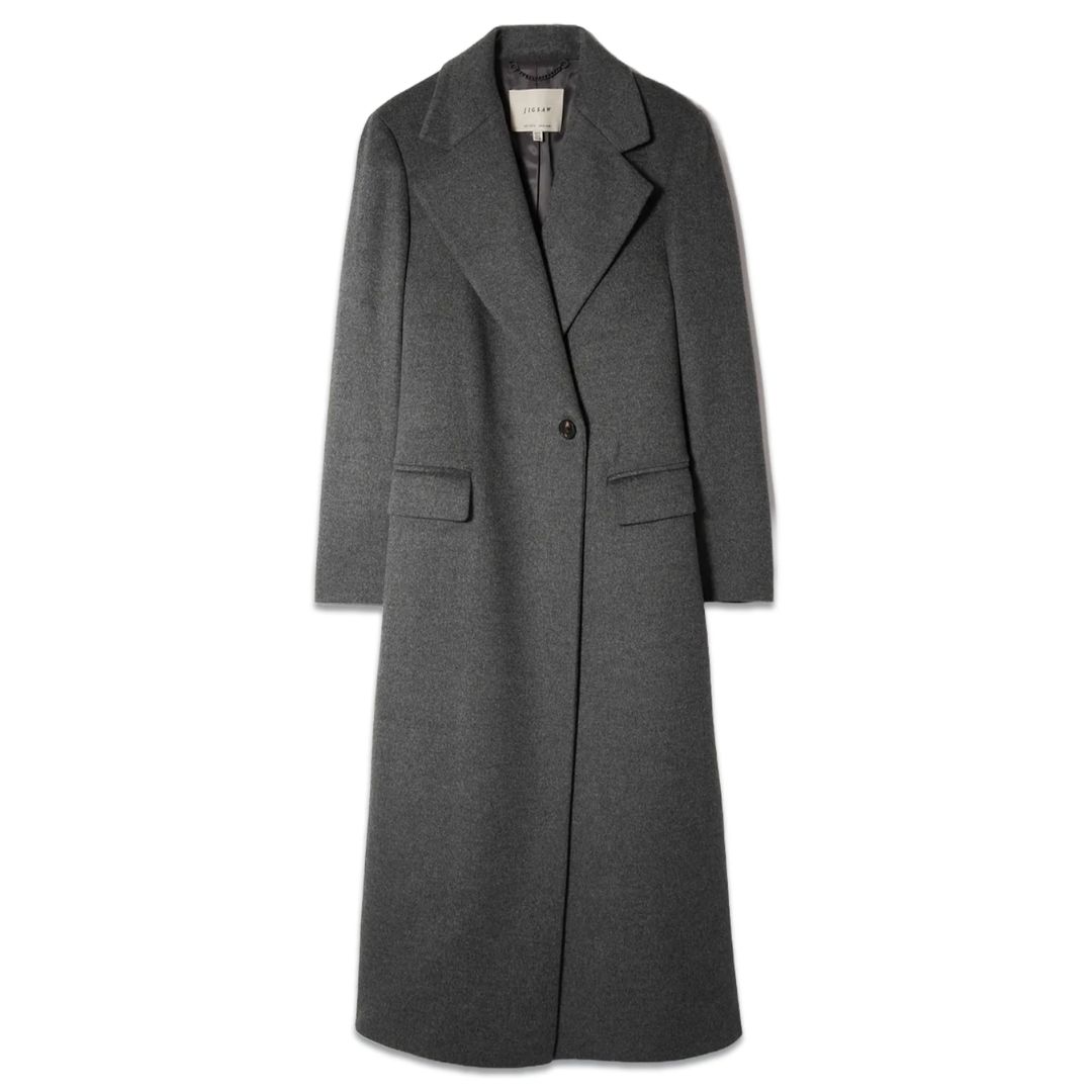 Jigsaw Wool Maxi City Coat in Charcoal