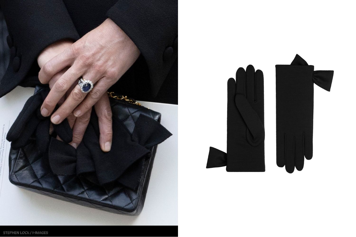 Princess of Wales's black bow gloves