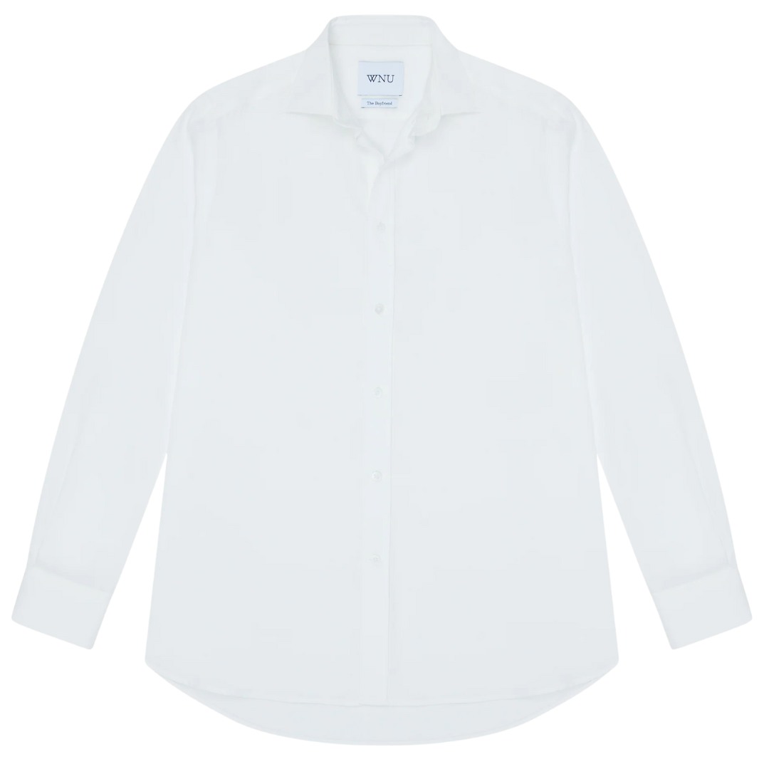 With Nothing Underneath ‘The Boyfriend’ Tencel Shirt in Off-White