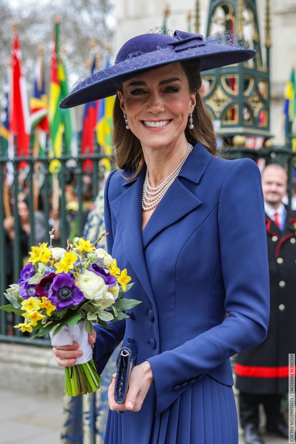 Kate Middleton Brings Back Vintage Pearls With Elegant Blue Look at Commonwealth Day Service