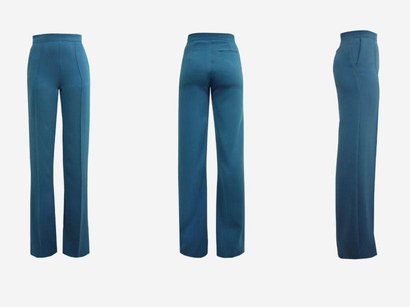 The Edeline Lee Averill high-waisted wide-leg trousers in cornflower blue