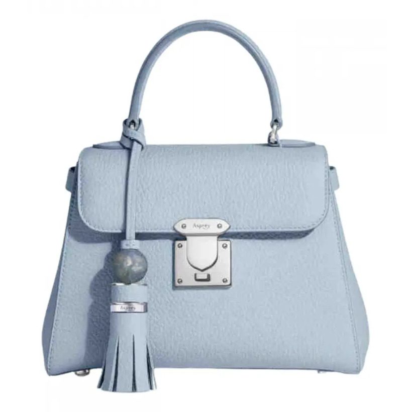 Vestiaire Collective listing of the Asprey London 167 Micro Mini Handbag in pastel sky blue, a past season style
