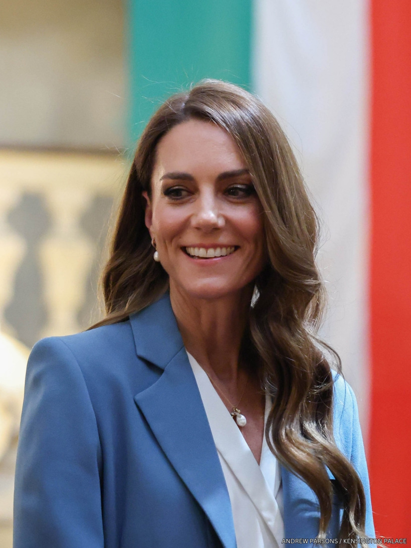 The Princess of Wales at the end of her first day of engagements in Reggio Emilia, Italy