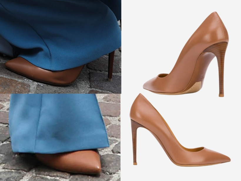 Kate Middleton wearing her Ralph Lauren Celia pumps in Golden Brown calfskin in Reggio Emilia