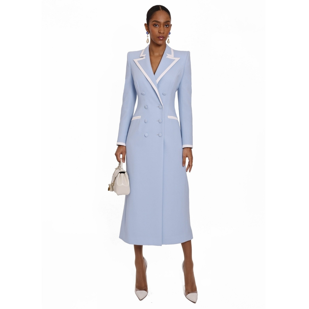 Catherine Walker Lafayette Coat Dress in Powder Blue