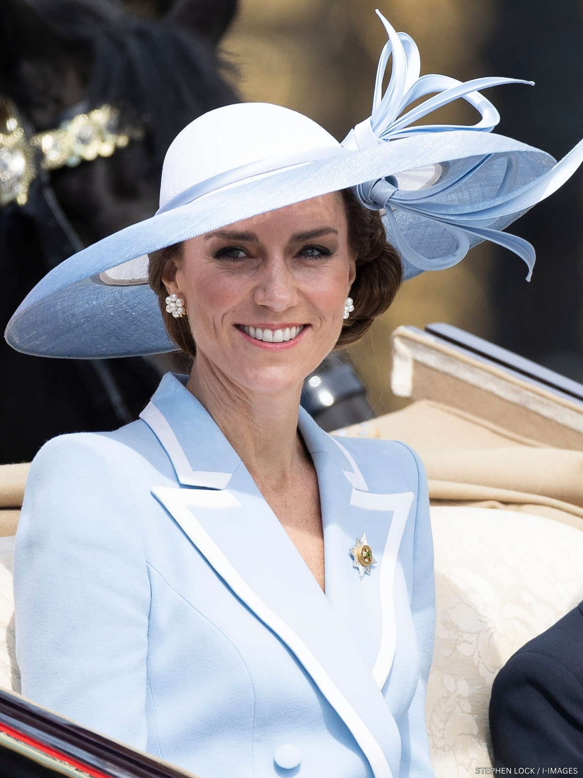The Princess of Wales in Powder Blue & Pearls for Trooping the Colour