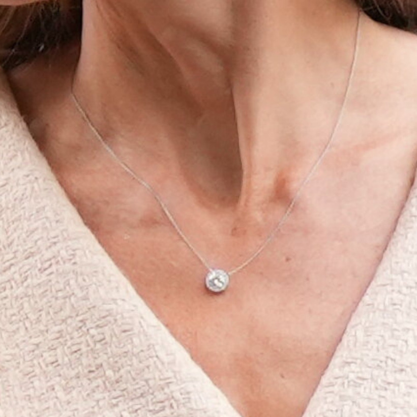 Kate Middleton's small diamond pendant necklace worn at the wedding