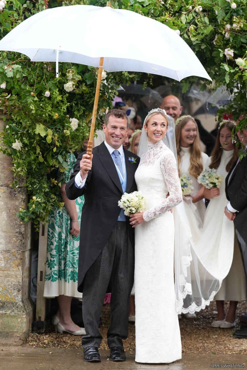 Newlyweds Peter Phillips and Harriet Sperling on their wedding day