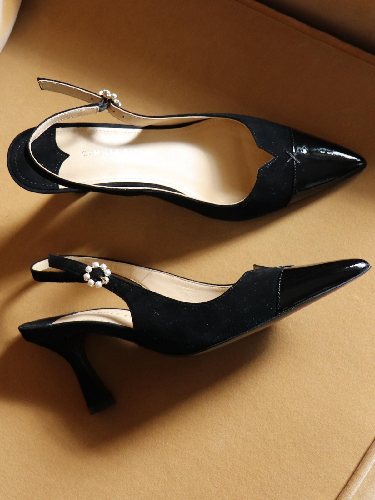 Camilla Elphick Lucia Slingback Pumps in Black
