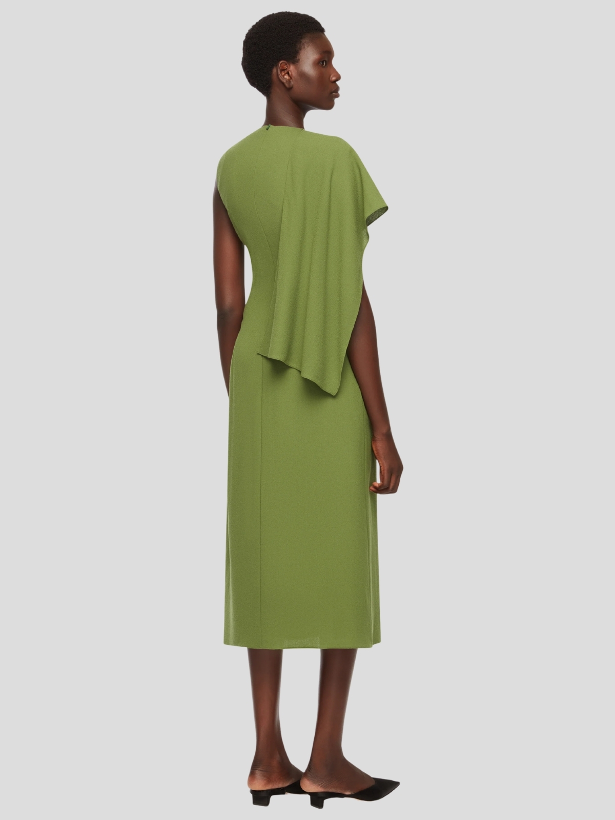 The reverse of the Emilia Wickstead Tidus dress on a model