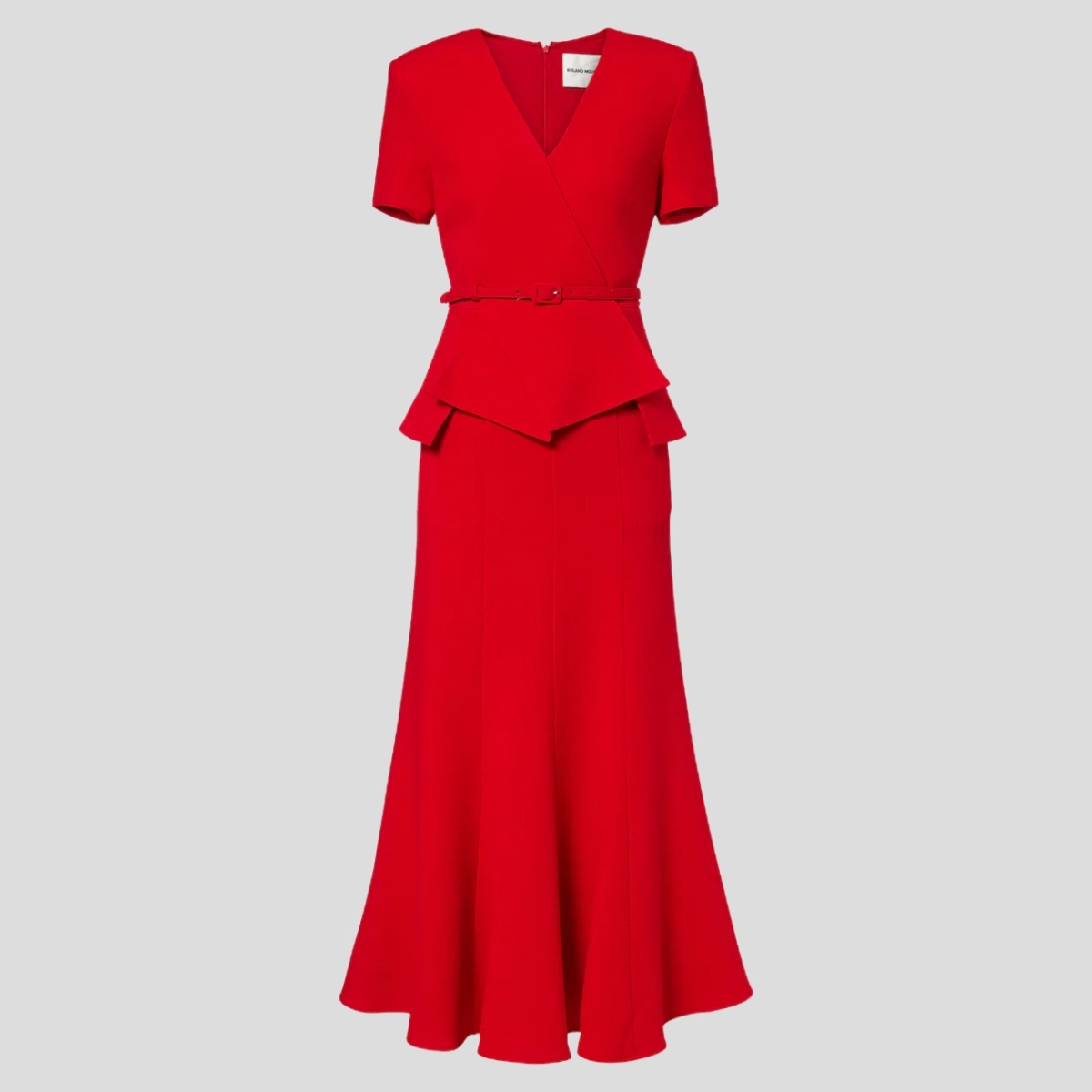 Roland Mouret Origami Peplum Dress in Red
