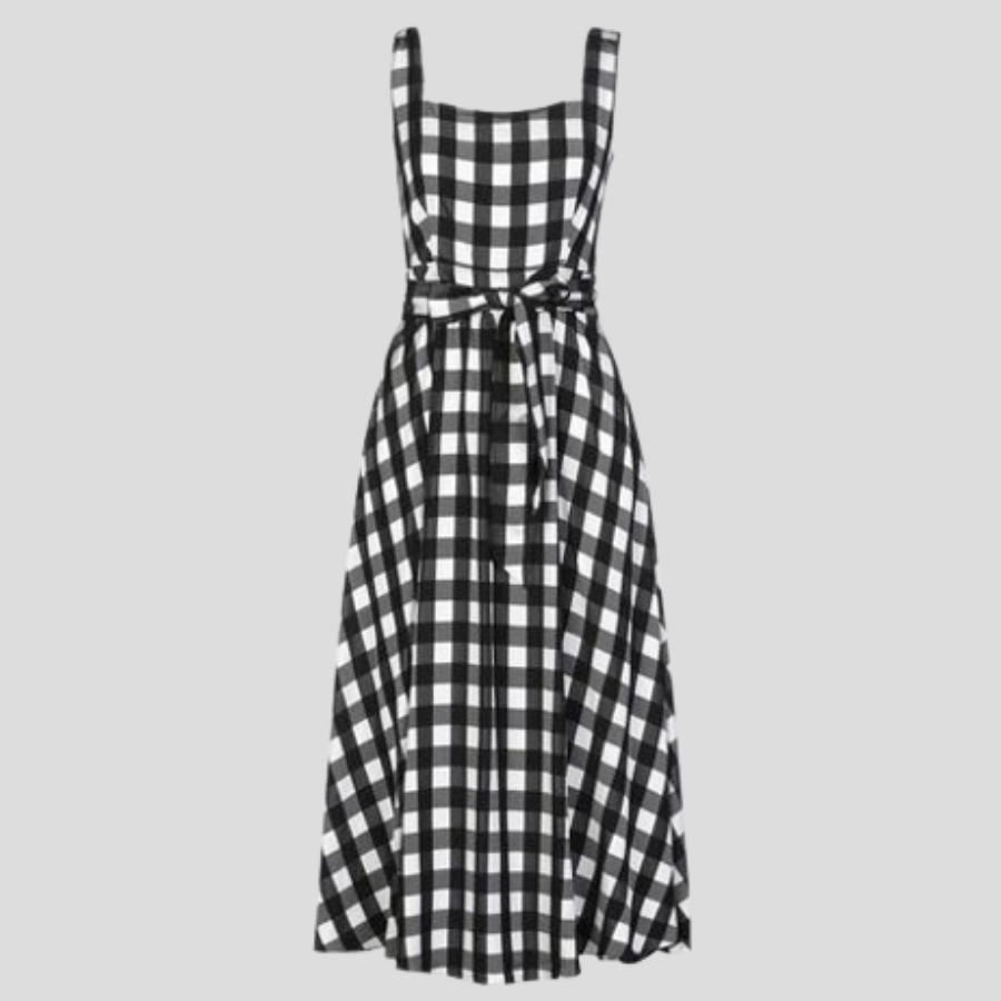 Temperley London Stirling gingham dress in black & white